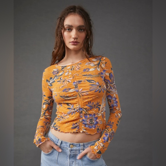 🚨🆕FINAL SALE PRICE🚨FREE PEOPLE DREAMED OF YOU TEE-HONEY COMBO - Picture 3 of 16